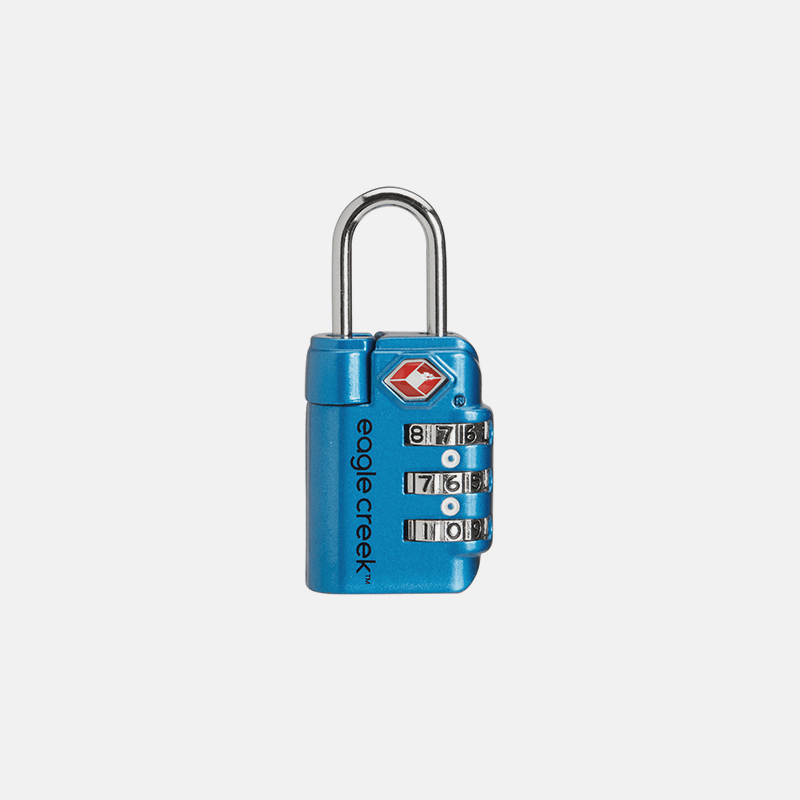 TRAVEL SAFE TSA LOCK מנעול עם קוד בצבע כחול ובצבע brilliant 